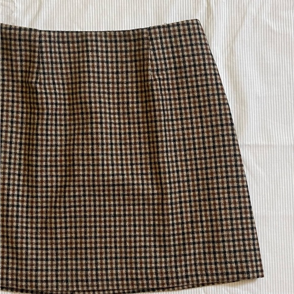 Astr Checkered Pencil Skirt in Black and Brown - Picture 1 of 5